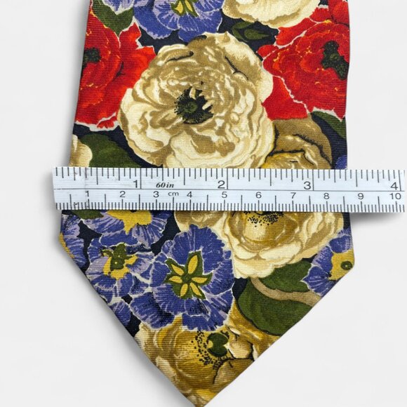 Hugo Boss Floral Art Vintage Silk Tie Office Business Formal Wedding Flowers - Picture 6 of 6